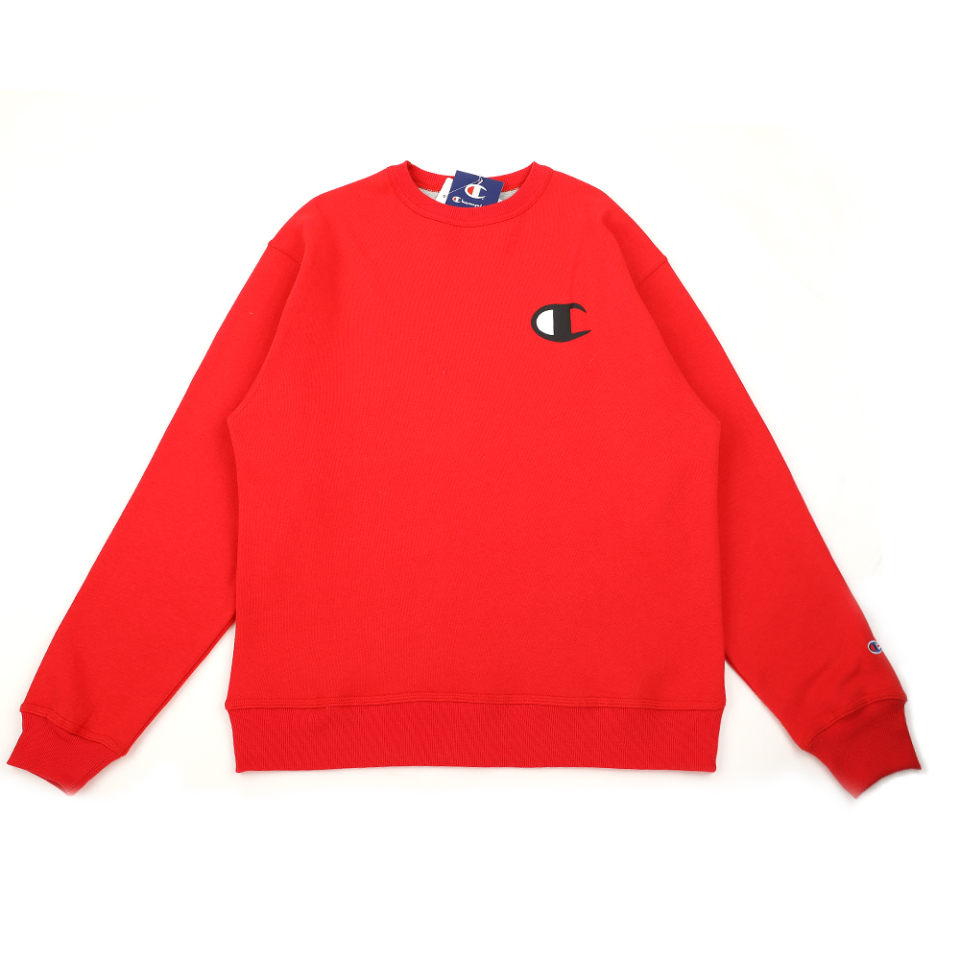 冠军champion薄款加绒卫衣无帽运动男 刺绣标 无字母gf88h-y06591[大